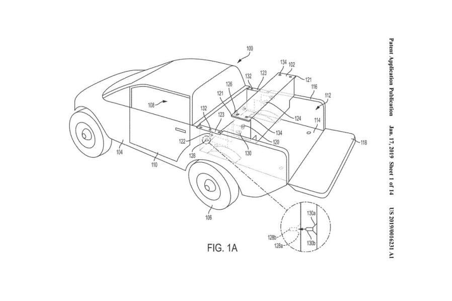 Rivian Patent Application Reveals More Details On A Bed-Mounted Auxiliary Battery Pack