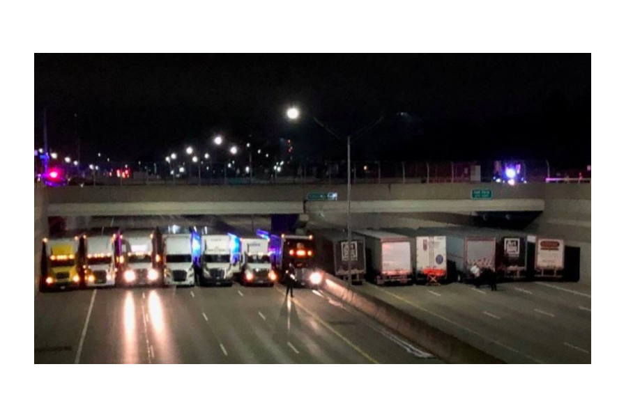 13 Truckers Line Up To Save Man From Jumping Off Overpass
